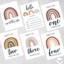 Load image into Gallery viewer, Boho Rainbow Baby Milestone Cards