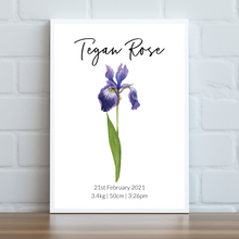 Load image into Gallery viewer, Birth Month Flower Personalised Print