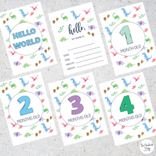 Load image into Gallery viewer, Dinosaur Baby Milestone Cards