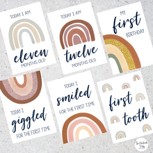 Load image into Gallery viewer, Boho Rainbow Baby Milestone Cards