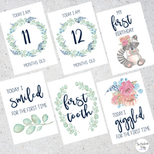 Load image into Gallery viewer, Floral Woodland Baby Milestone Cards