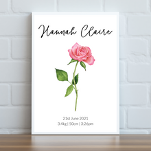 Load image into Gallery viewer, Birth Month Flower Personalised Print