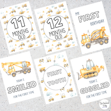 Load image into Gallery viewer, Construction Baby Milestone Cards