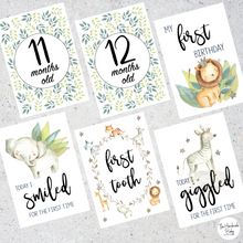 Load image into Gallery viewer, Safari Baby Milestone Cards