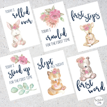 Load image into Gallery viewer, Floral Woodland Baby Milestone Cards