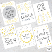 Load image into Gallery viewer, Yellow and Grey Baby Milestone Cards