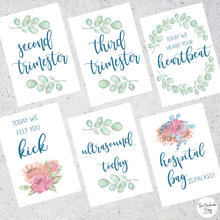 Load image into Gallery viewer, Floral Pregnancy Milestone Cards