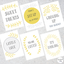 Load image into Gallery viewer, Yellow and Grey Baby Milestone Cards