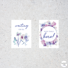 Load image into Gallery viewer, Purple Floral Pregnancy Milestone Cards