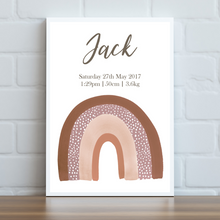 Load image into Gallery viewer, Boho Rainbow Personalised Print