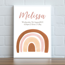 Load image into Gallery viewer, Boho Rainbow Personalised Print