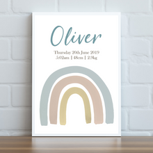 Load image into Gallery viewer, Boho Rainbow Personalised Print