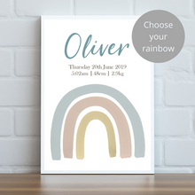 Load image into Gallery viewer, Boho Rainbow Personalised Print
