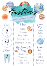 Load image into Gallery viewer, First Trip Around the Sun Birthday Board