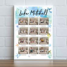 Load image into Gallery viewer, Under the Sea First Year Photo Collage