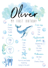 Load image into Gallery viewer, Under the Sea Birthday Board