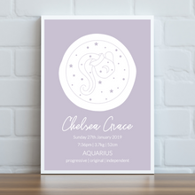 Load image into Gallery viewer, Zodiac Signs - Personalised Print