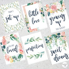 Load image into Gallery viewer, Pink Floral Baby Milestone Cards