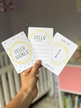 Load image into Gallery viewer, Yellow and Grey Baby Milestone Cards