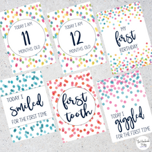 Load image into Gallery viewer, Rainbow Confetti Baby Milestone Cards