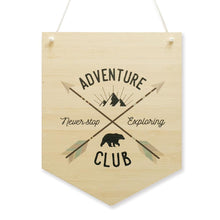 Load image into Gallery viewer, Adventure Club Wooden Banner