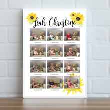 Load image into Gallery viewer, Baby's First Year Photo Collage - Sunflower