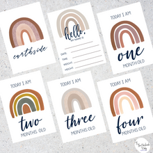 Load image into Gallery viewer, Boho Rainbow Baby Milestone Cards

