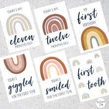 Load image into Gallery viewer, Boho Rainbow Baby Milestone Cards
