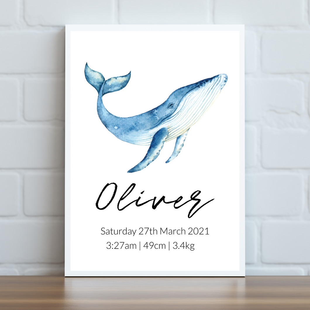 Whale Personalised Print