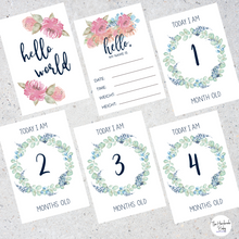 Load image into Gallery viewer, Floral Woodland Baby Milestone Cards
