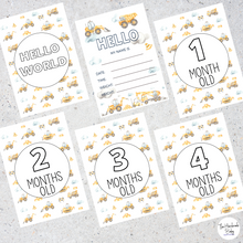 Load image into Gallery viewer, Construction Baby Milestone Cards
