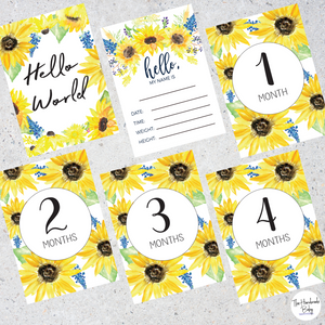 Sunflower Baby Milestone Cards