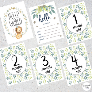 Safari Baby Milestone Cards