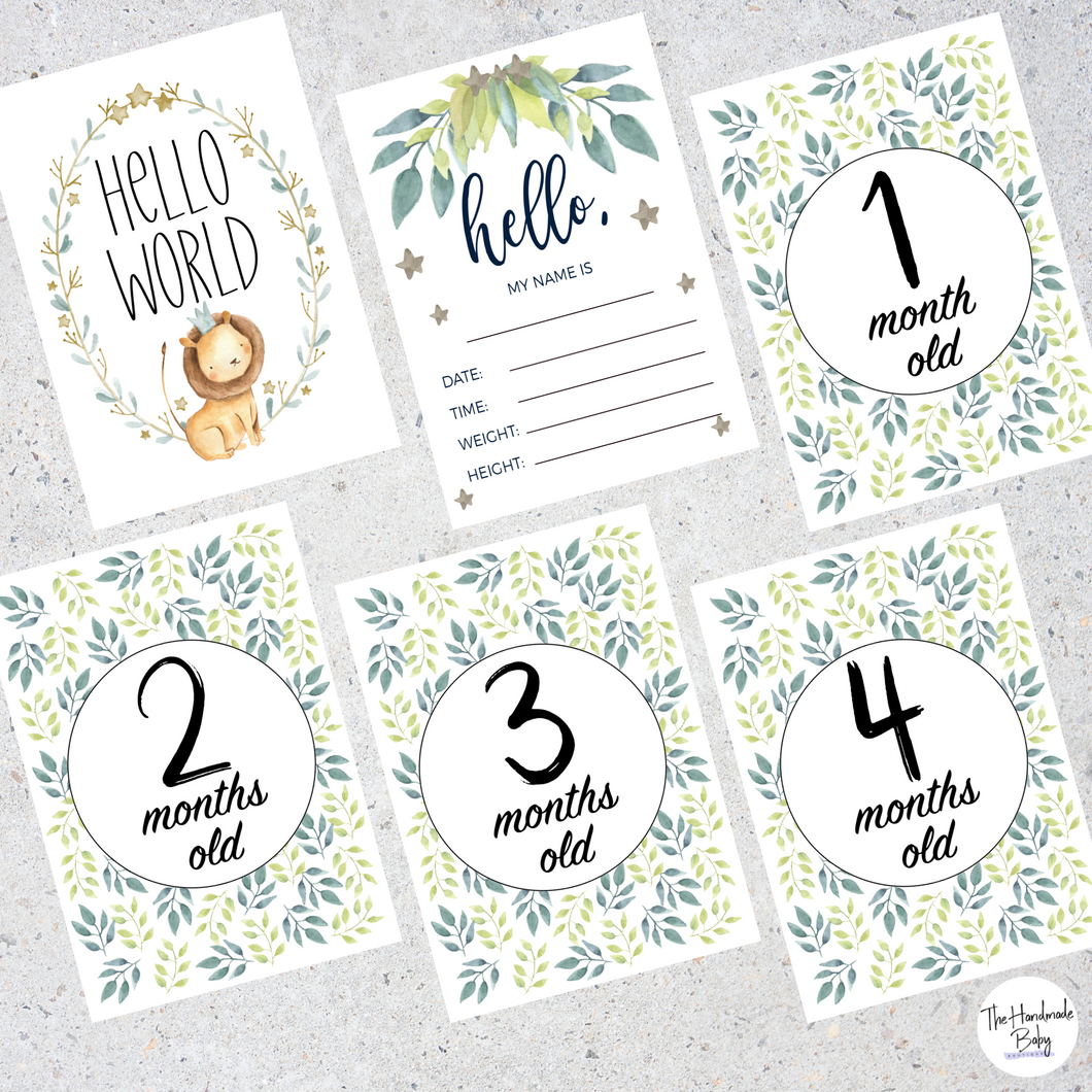 Safari Baby Milestone Cards