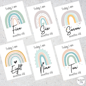 Sweet Rainbow Baby Milestone Cards