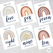 Load image into Gallery viewer, Boho Rainbow Baby Milestone Cards
