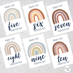 Boho Rainbow Baby Milestone Cards