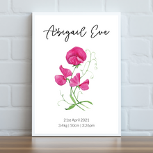 Load image into Gallery viewer, Birth Month Flower Personalised Print
