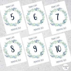 Floral Woodland Baby Milestone Cards