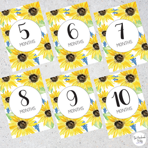 Sunflower Baby Milestone Cards