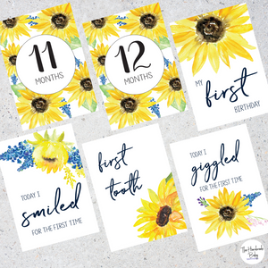Sunflower Baby Milestone Cards