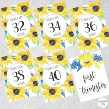 Load image into Gallery viewer, Sunflower Pregnancy Milestone Cards
