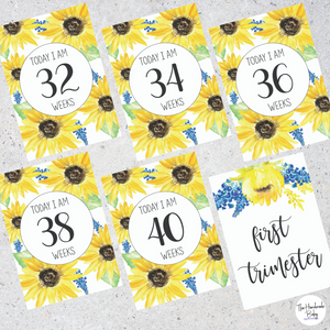 Sunflower Pregnancy Milestone Cards