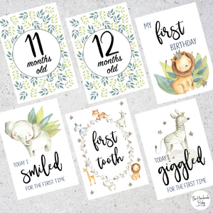 Safari Baby Milestone Cards