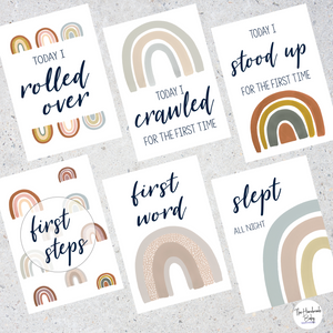 Boho Rainbow Baby Milestone Cards