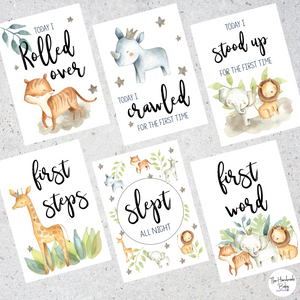 Safari Baby Milestone Cards