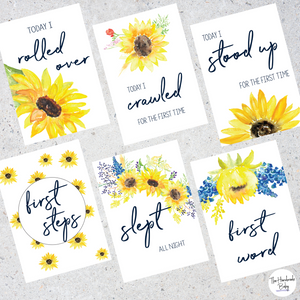 Sunflower Baby Milestone Cards