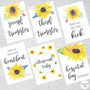 Sunflower Pregnancy Milestone Cards