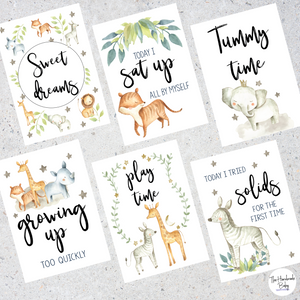 Safari Baby Milestone Cards