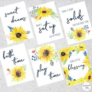 Sunflower Baby Milestone Cards